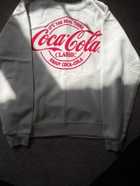Coca Cola White Crewneck with Bold Red Logo